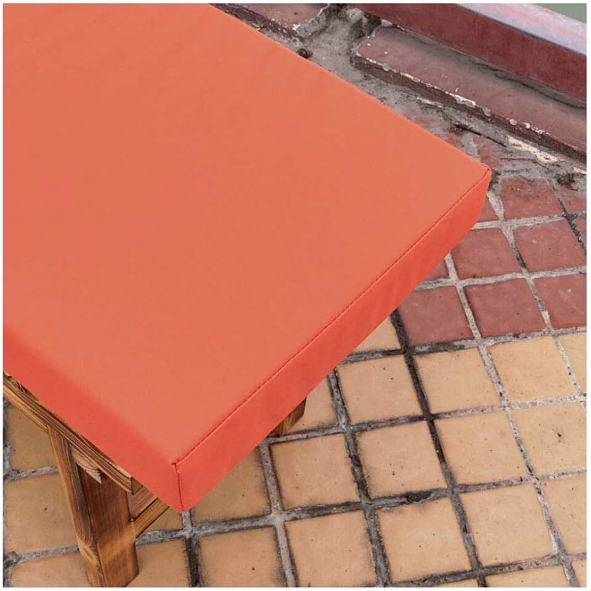 Wangk Tuinbank Outdoor Pad | Bank Patio Meubels 2 Zitplaatsen Kussen | Waterbestendig Materiaal | Comfortabel Duurzaam en lichtgewicht bankkussen, Outdoor en Binnen-Oranje 200×40×5cm (79×15×2in)