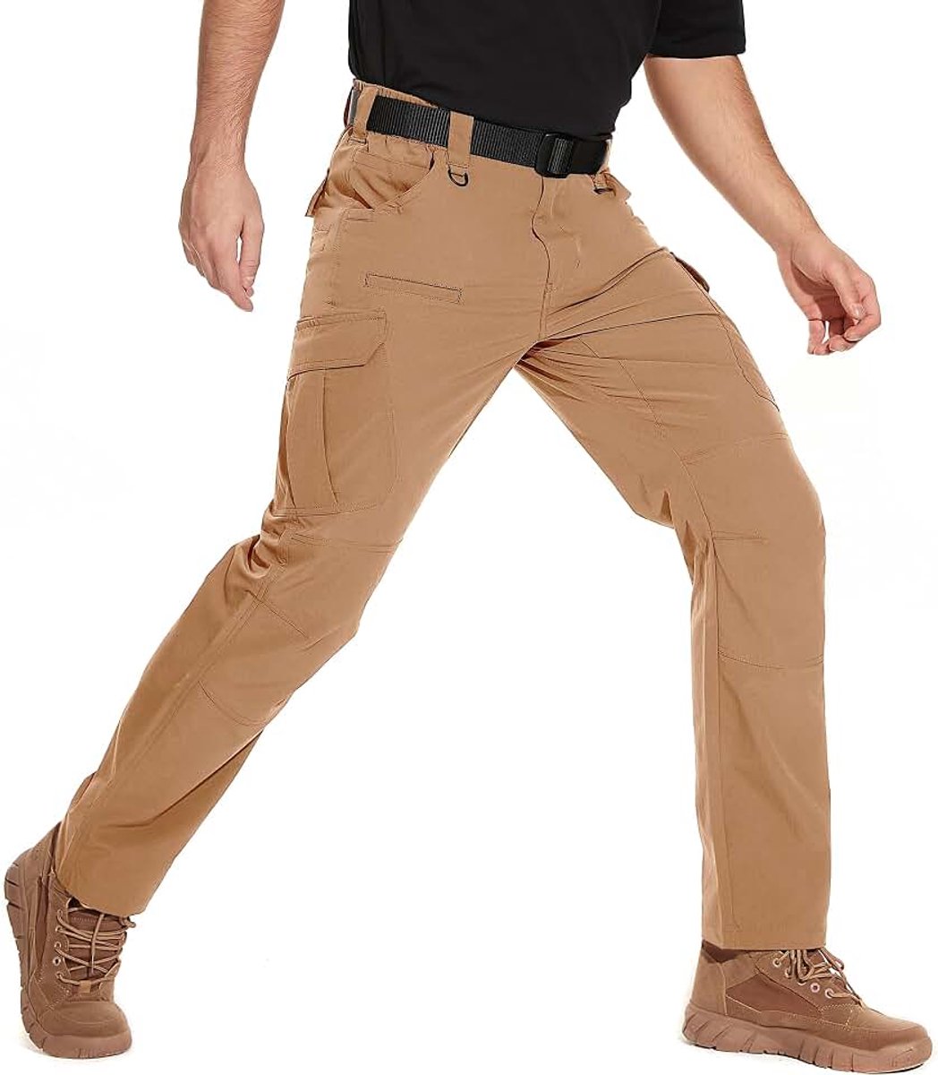 Tactische Broek voor Mannen, Waterbestendig Wandelen Cargo Broek Lichtgewicht Outdoor Werkbroek voor Mannen Ripstop