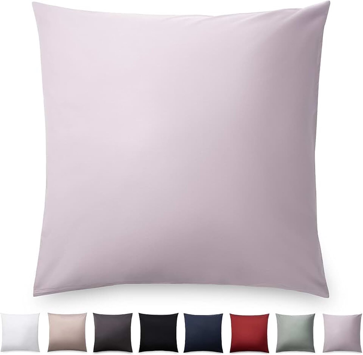 Pillow Pillow 40x40 Batch van 2 - kussenkussen Satin Mako gecertificeerd Oeko -Tex - 40x40 kussenbeschermer, met glanzend effect - Grijs