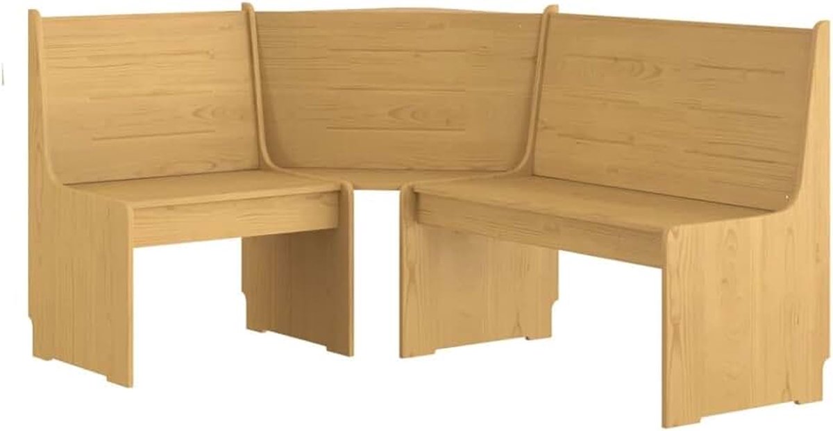 Massief Grenenhout, Houten Eetbank Binnen met Rugleuning, Voor Woonkamer of Eetkamer, Sterk en Duurzaam, 151 X 118,5 X 85 cm (Honing bruin)