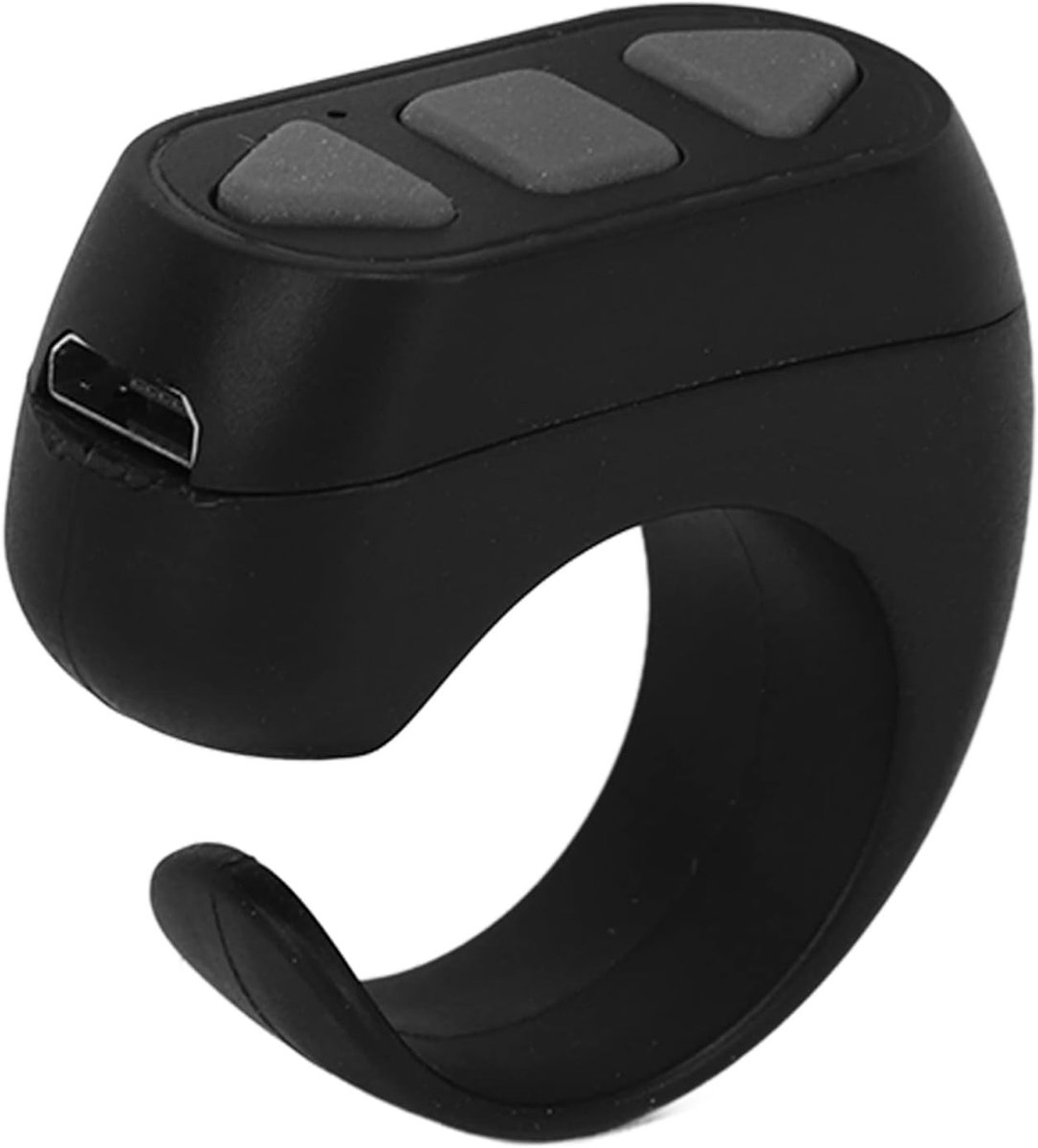 Afstandsbediening Ring Finger Scroller, Remote Bluetooth Scrolling Ring Page Turner Klik Als Selfie Device Camera Remote Shutter (Zwart)