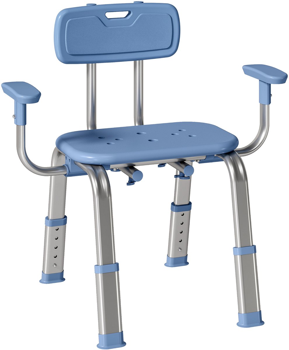 HOMCOM douchekruk - Aluminium, HDPE - 70 x 52 x 72 cm - Blauw