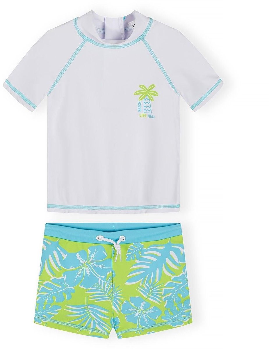 Minoti UV shirt kind met palmboomprint - zwemshirt jongens