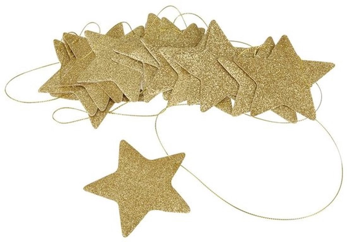 Sterren Slinger 2,5 Meter - 15 Sterren - Kunstleer - Decoratie - Kerst/Verjaardag - Geschikt voor Kinderkamer - Decoratieslinger