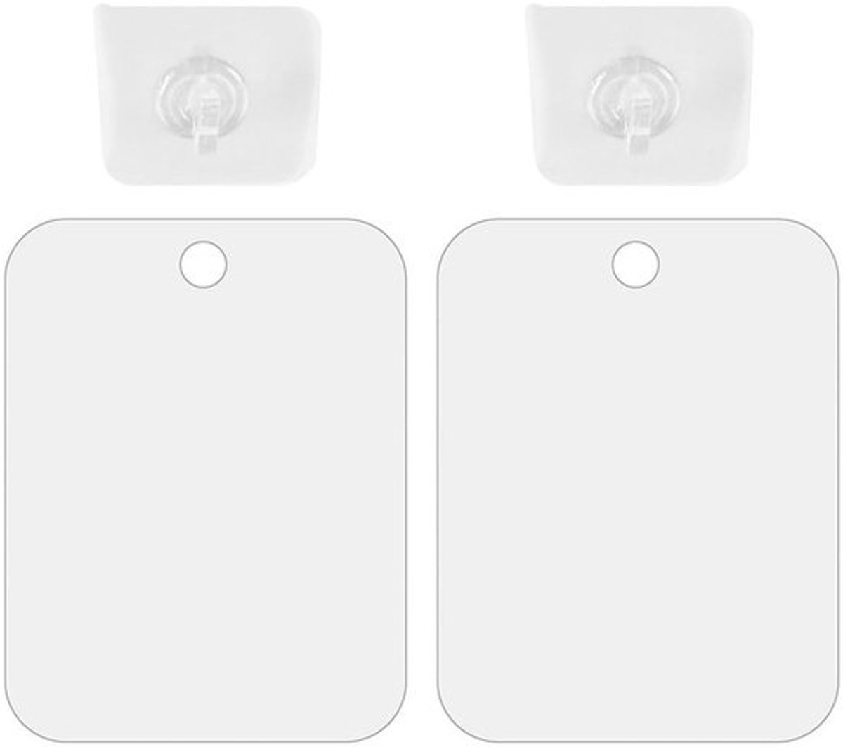 Badkamerspiegel Onbreekbaar - Douche Spiegel - Condensvrij - Make-up Spiegel - 2-pack - Acryl 13 x 17 cm - Douchespiegel