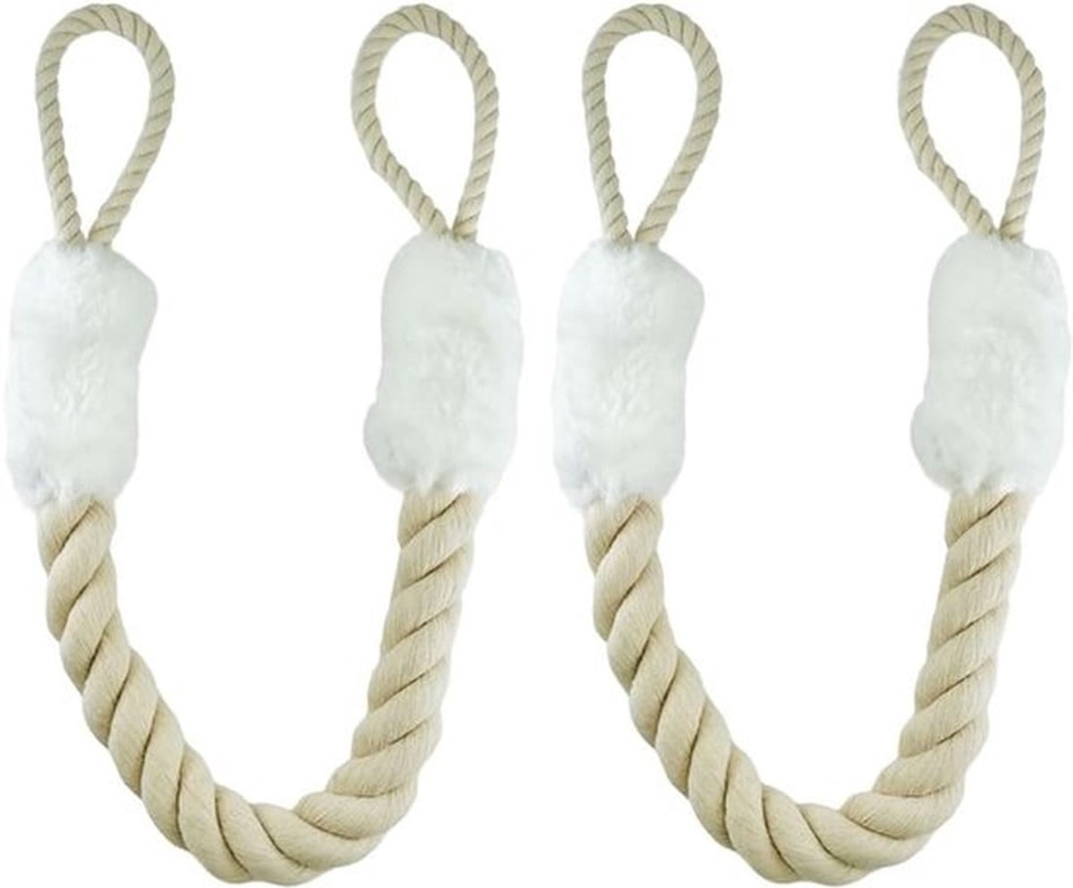 Deurkoord - klembescherming voor deuren - deurklinkstoppers - katoenen deurstopper voor kinderen en huisdieren - vinger- en klembescherming - 60 cm veiligheidsbescherming (wit)