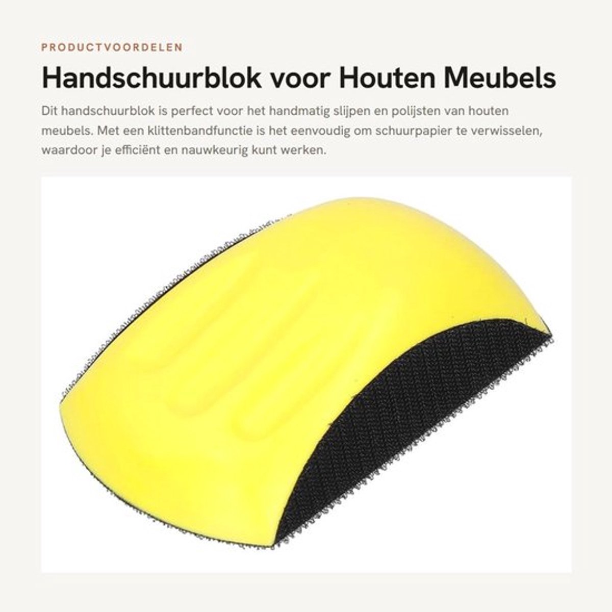 Handschuurblok Ergonomisch - Handmatig Schuren - Klittenband - Schuurpapier 127mm/152mm - Lichtgewicht - Fijn Polijsten - Schuurpad