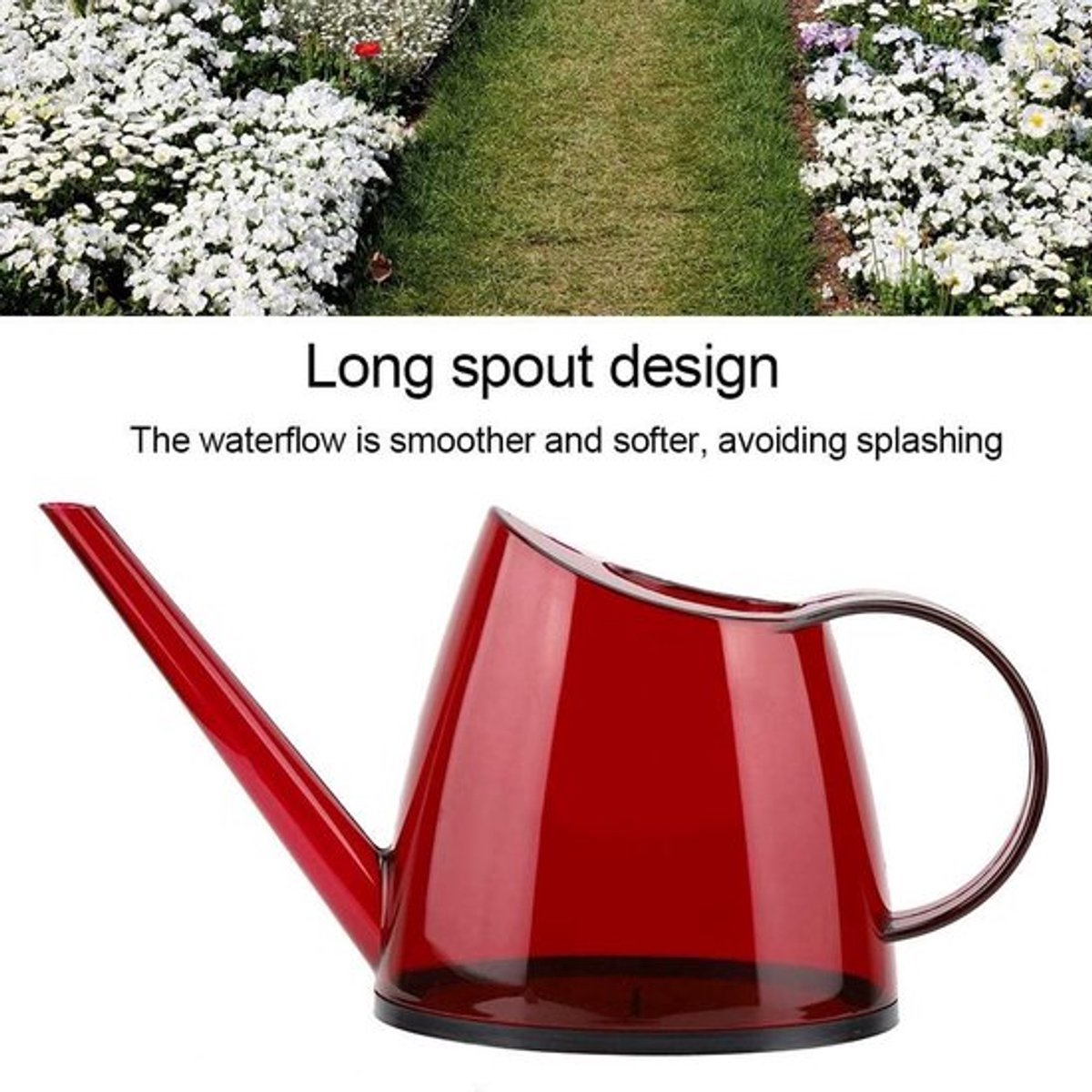 Rode gieter 12 liter met lange uitloop - Modieuze kleine gieter voor kamerplanten en tuin - Flower Care decoratie met zwanenhalsketel