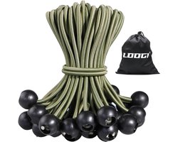 SnelShoppen - 50 stuks LOOGI Spanrubbers met bal, 10 cm rubberen spanners voor tenten, zeilspanners, expanderlussen voor dekzeilen, tuin, camping, fee