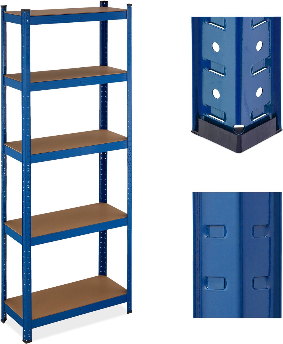 zware stelling - 2 stuks - 70x180x30 cm - blauw