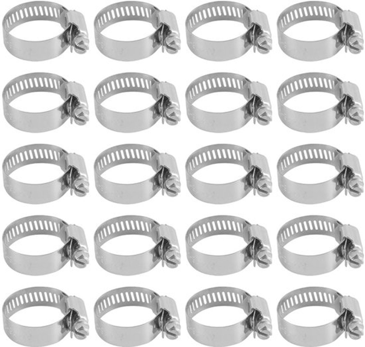 Slangklem Verstelbaar - Slangklemmen Set 20st - Slangklem RVS - Diameter 18-32mm - Onderhoud Waterleidingen - Flexibele Slangen - Buisklem
