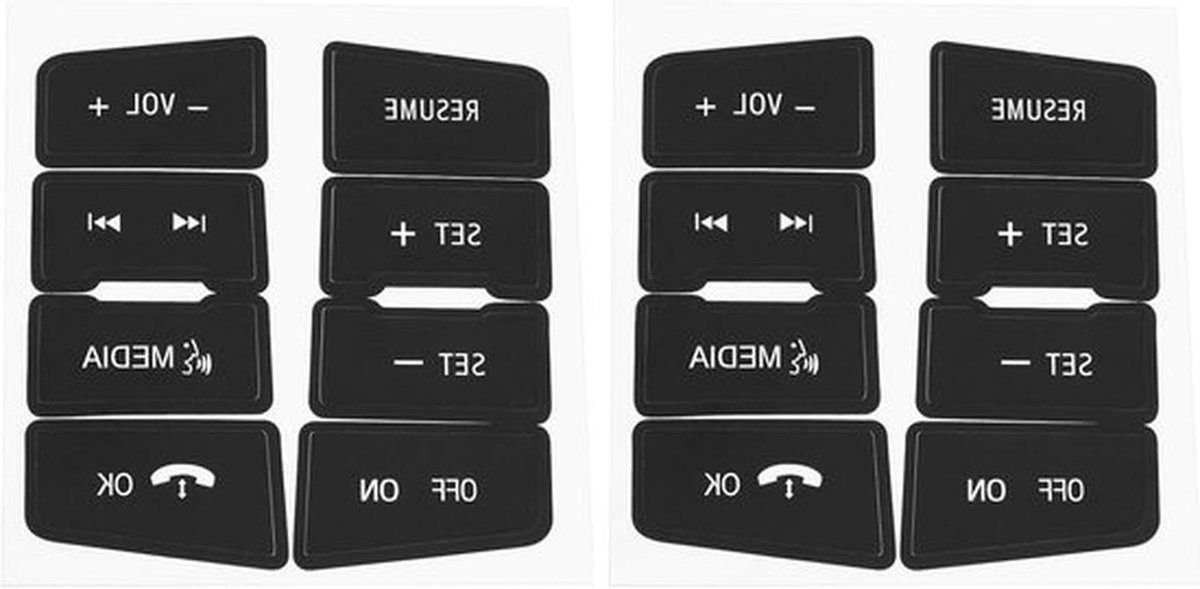 Stuurwiel Knop Reparatie Stickers - Auto Accessoires - Zwart - Focus Compatibel - 2 Stuks - Geschikt voor Ford Focus Modellen 2008-2010