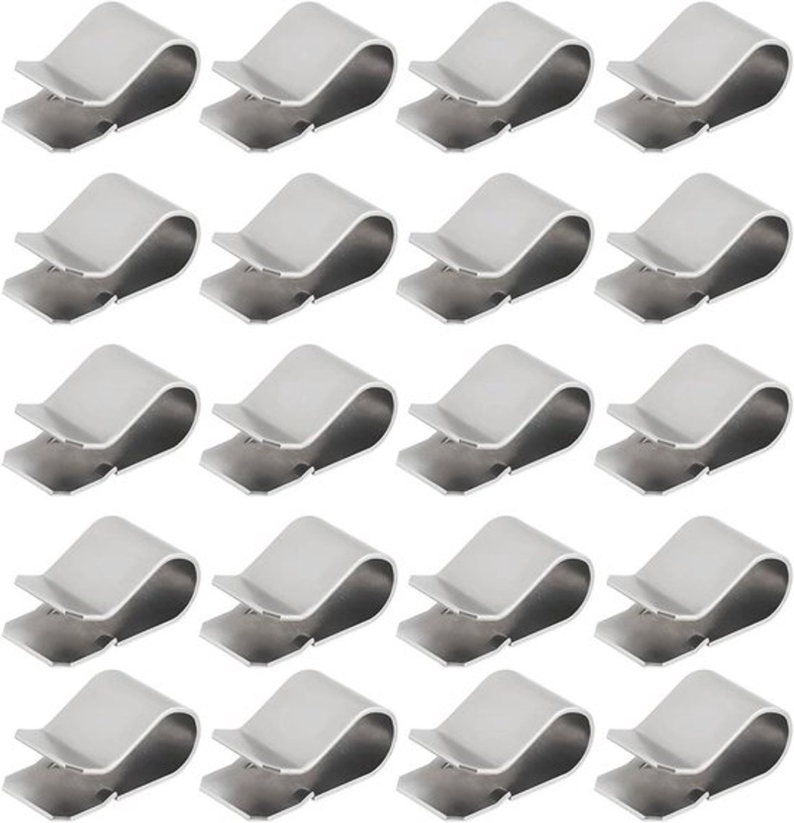 RVS bevestigingsclips - Behoud clip - Licht - Grille - Lente - Zilver tone - 3.5mm pijp - Geschikt voor montage - Zilver - 30 stuks - 21,4x12mm U clip