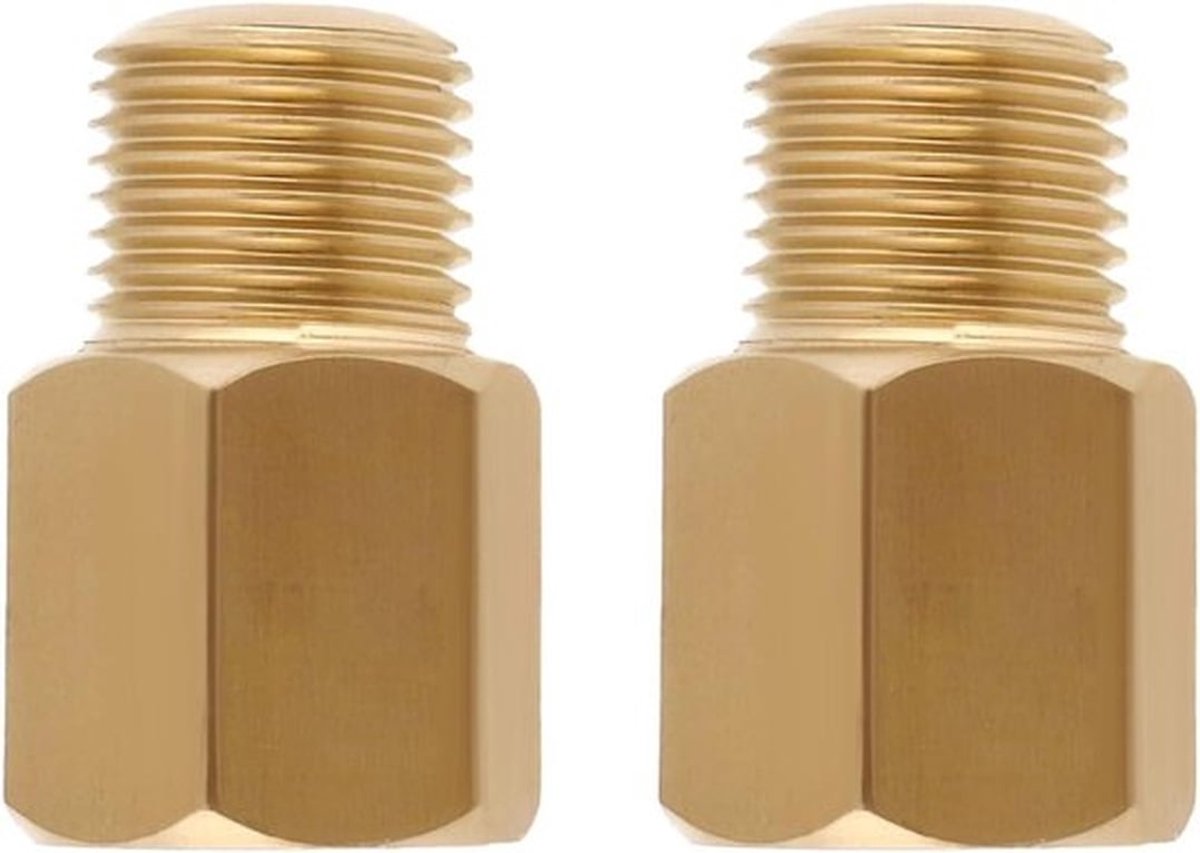 Messing Adapter - 1/8 BSPT Mannelijk - Reducer - Messing Pijp Fitting - 1/8-27 NPT Vrouwelijke - Manometer - Adapter - Geschikt voor - 0.095x0.5x0.8 Inch - 2 Stuks.