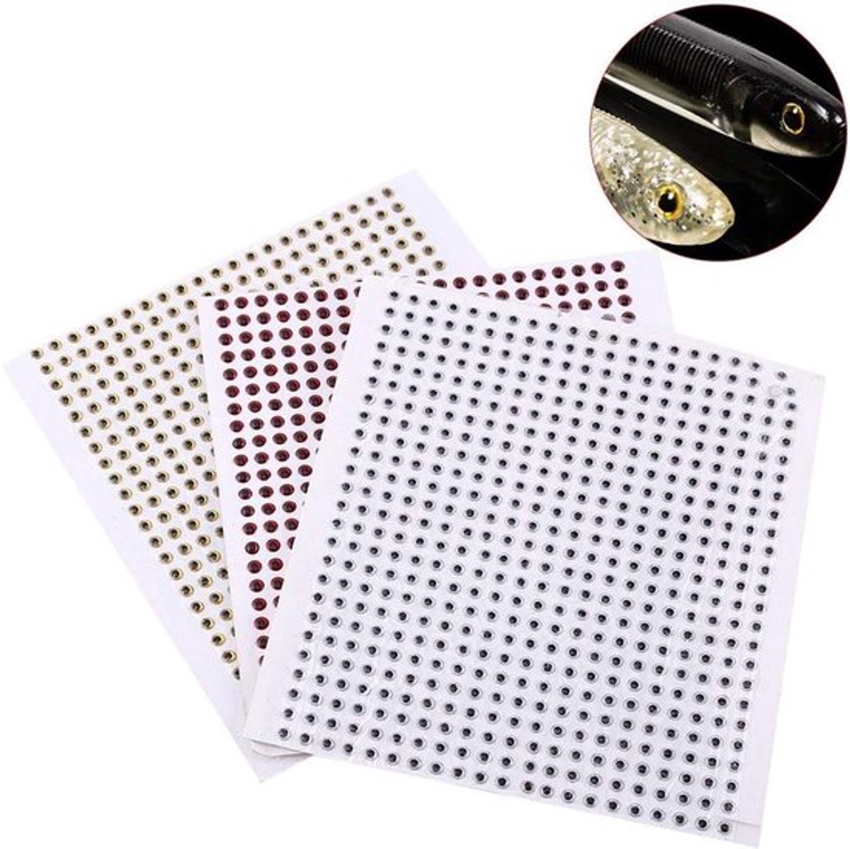 - 3D Vissen Lokken Ogen - Accessoire - 500 Stuks - 3/4/5mm - Vliegen Binden - Ambachten - DIY - Vissen Aas - Geschikt voor - Lokken Maken - Vliegen Binden - Vissen Lokken