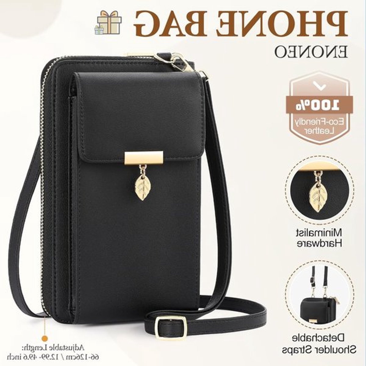 Dames Crossbody Tas voor Mobiele Telefoon met RFID Bescherming, Schoudertas met Lange Strap, Klein Handtasje met 12 Kaartslots en Ruimte voor Essentials