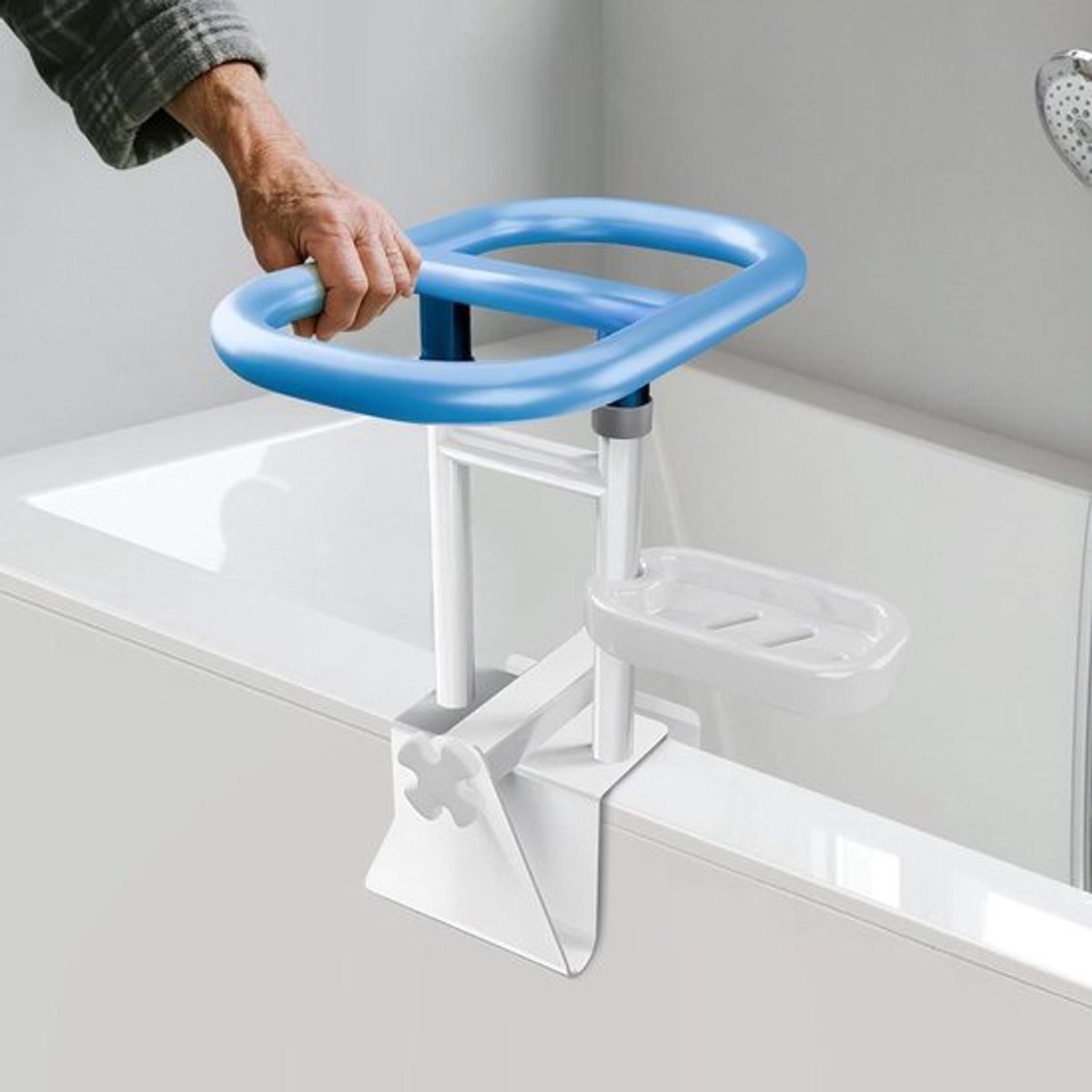 Gevoerde badkuip met veiligheidsrail, verstelbaar (8-17,5 cm), voor senioren, wanddikte