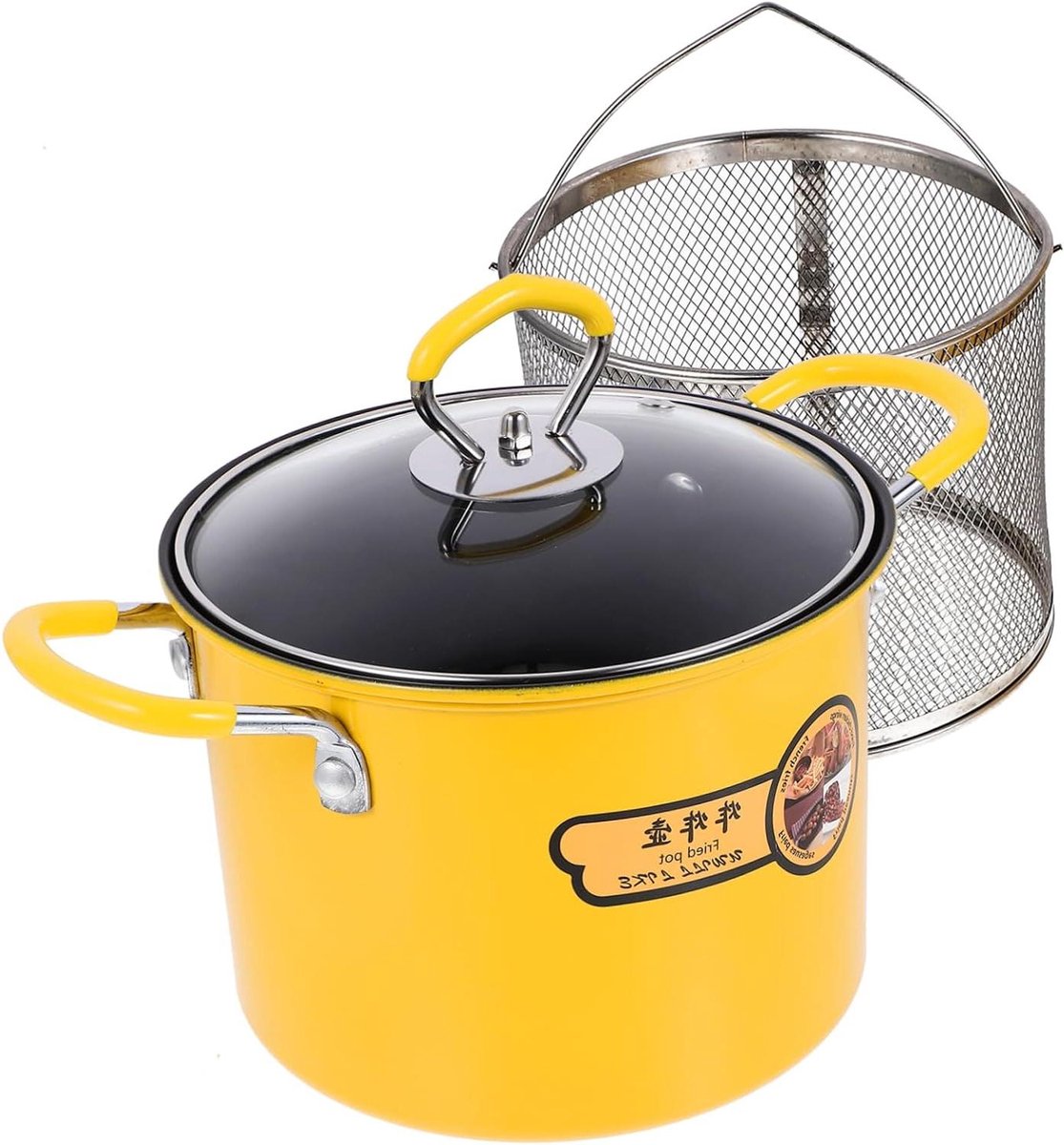 Gietijzeren Frituurpan - Keukenpan met mand - Lekker Frituren - Grote capaciteit - 1 Set - Zilver
