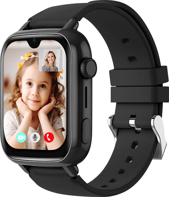 Protectly® GPS Horloge Kind Met Simkaart - 4G - SOS Alarm - Smartwatch Kinderen - GPS Tracker Kind - (Video)bellen - HD Camera - Whatsapp en SMS - Elke polsmaat - Bekijk Locatie Kind - Geschikt voor iOS en Android - Incl. Simkaart & Screenprotector
