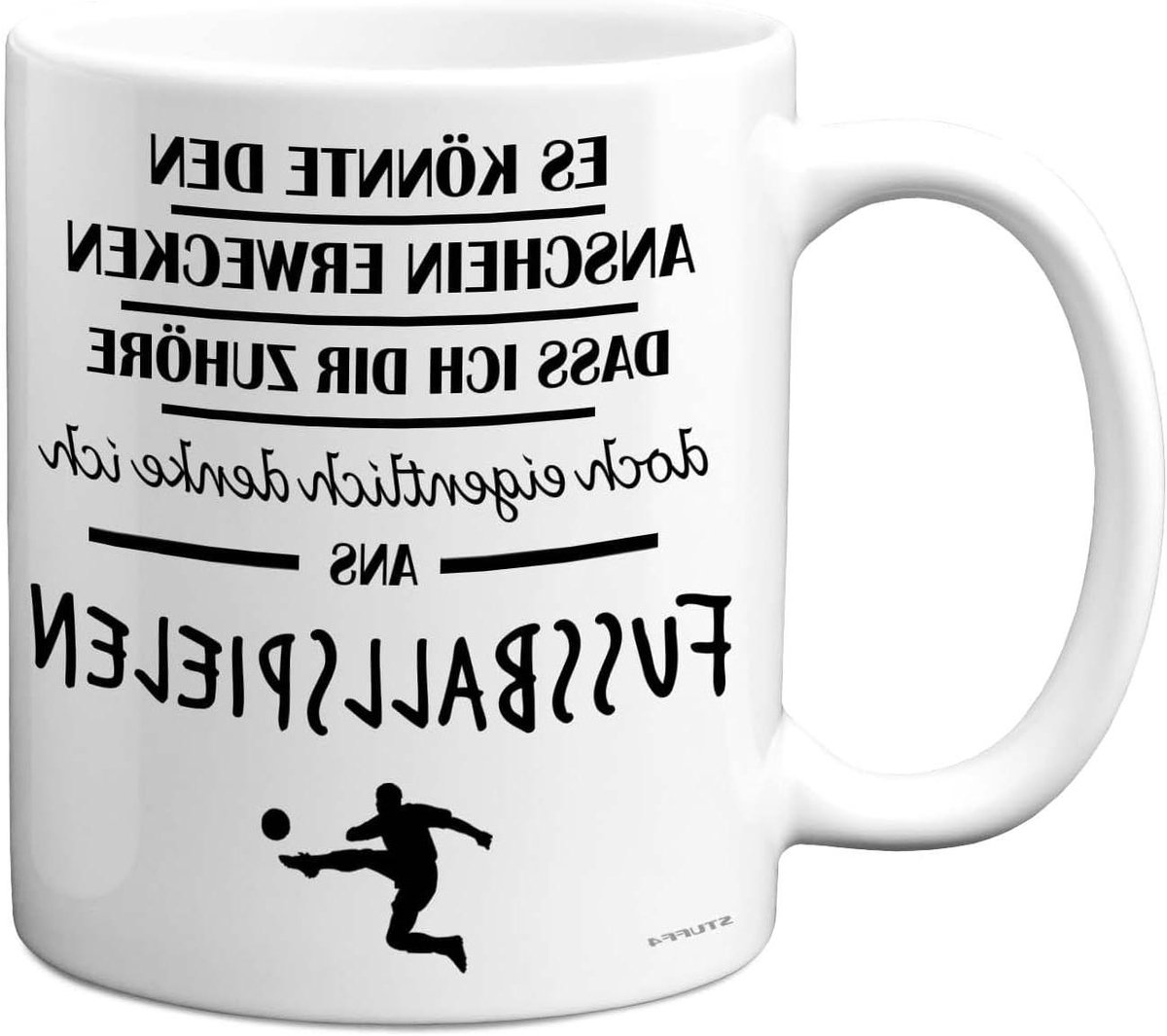 Voetbal Mok - Grappige Beker - Koffie Thee - Humoristisch Ontwerp - 325 ml - Wit