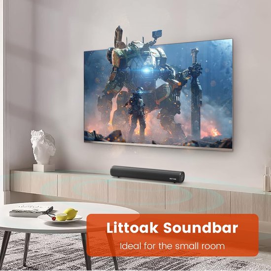 TV Soundbar - Kleine Luidspreker - Film Geluid - Meerdere Verbindingen - 16 Inch - Zwart — afbeelding 4