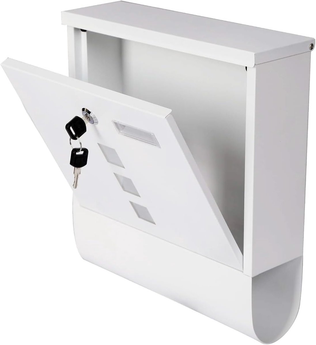 Brievenbus met raam - Postbak met vak - Brievenpost ontvangen - Roestwerende coating - 32 x 9 x 22 cm
