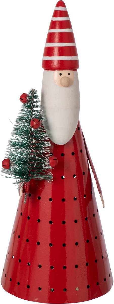 J-Line Ledkerstman - ijzer - wit/kerstrood - small