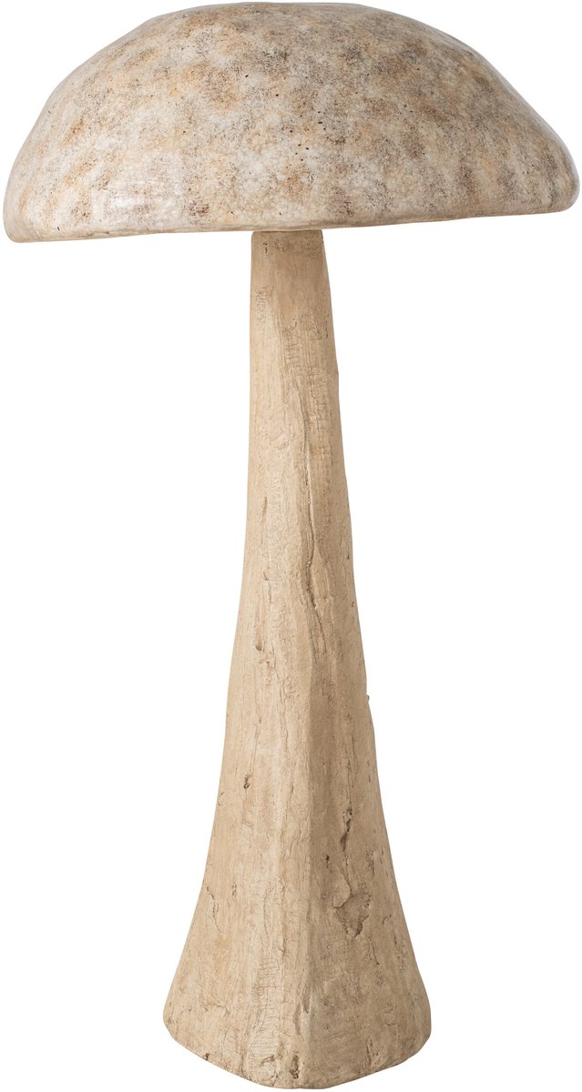 J-Line decoratie Paddenstoel - magnesium - beige - large