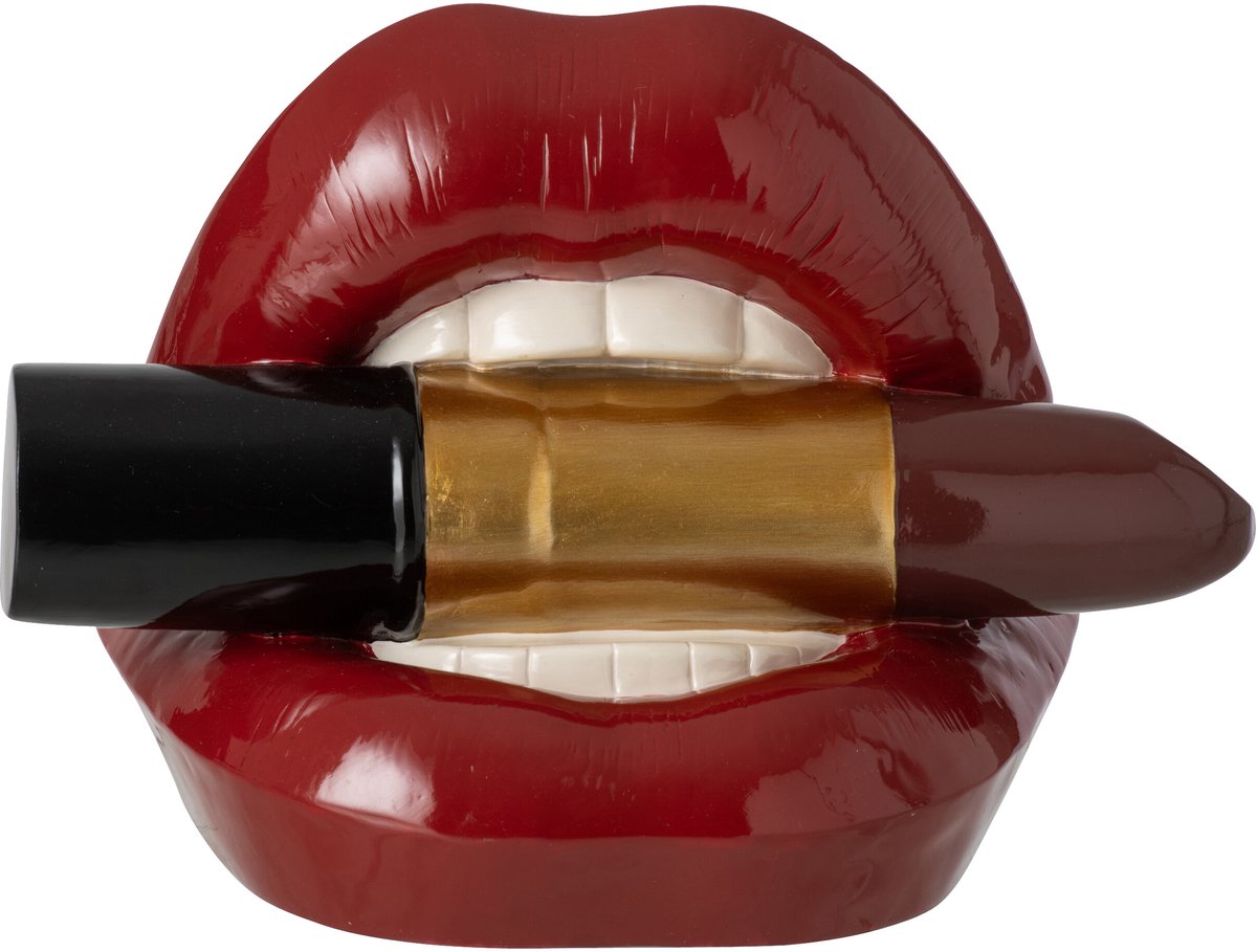 J-Line Lippen met lippenstift - polyresin - kerstrood