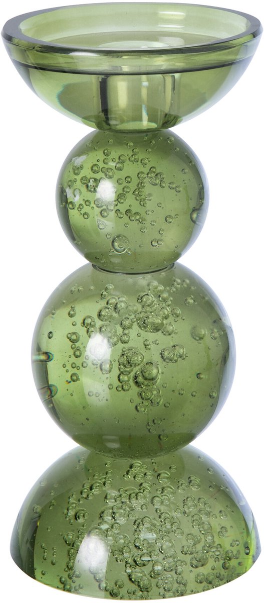 J-Line kaarshouder - glas - olijfgroen - small
