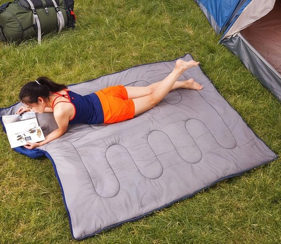 Zomerslaapzak - Mummieslaapzak - Kamperen en outdoor - Lichtgewicht en compact - 210 x 75 cm - Blauw — afbeelding 3