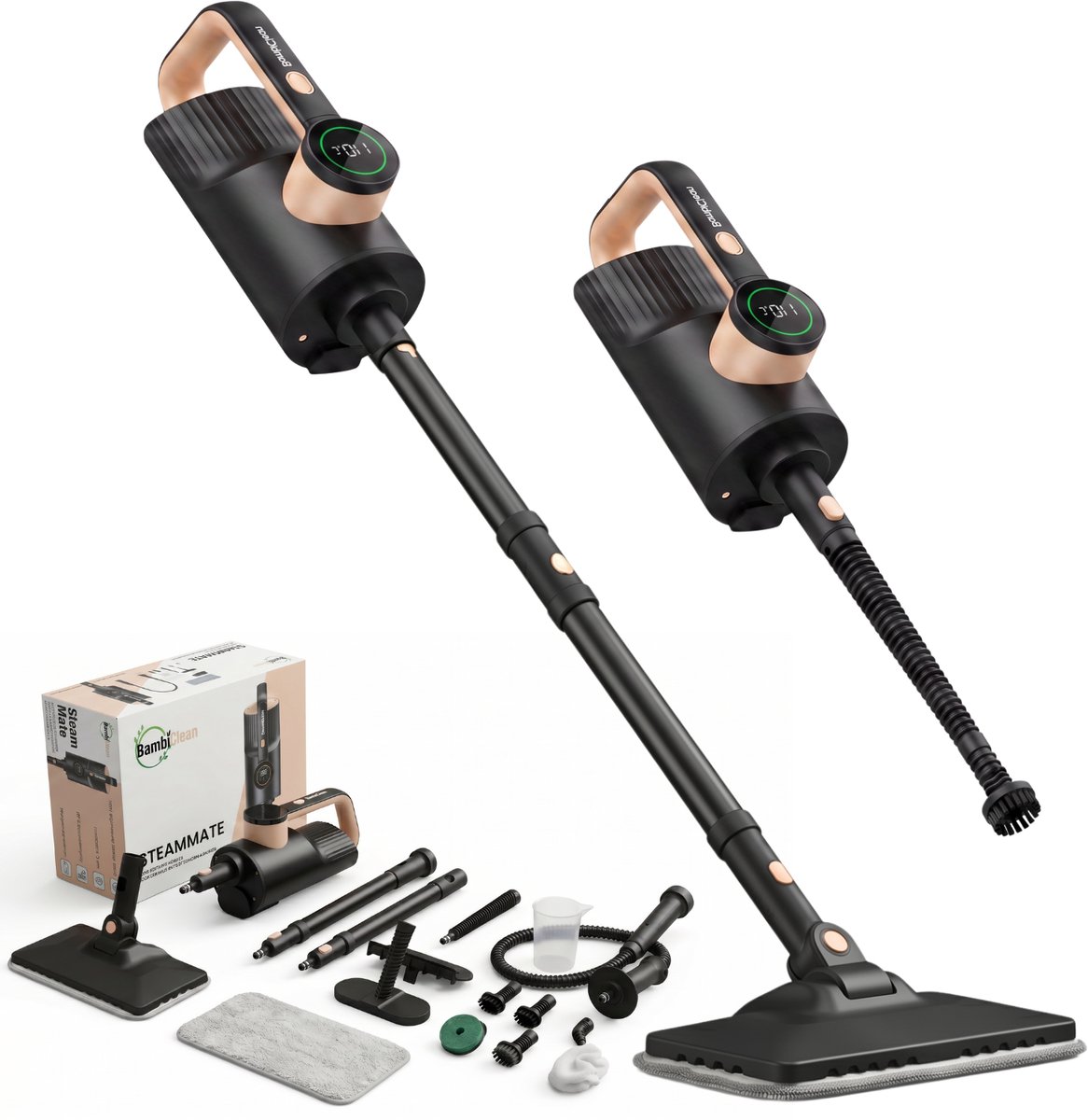 BambiClean SteamMate Stoomreiniger 14-in-1 - In 30S opgewarmd