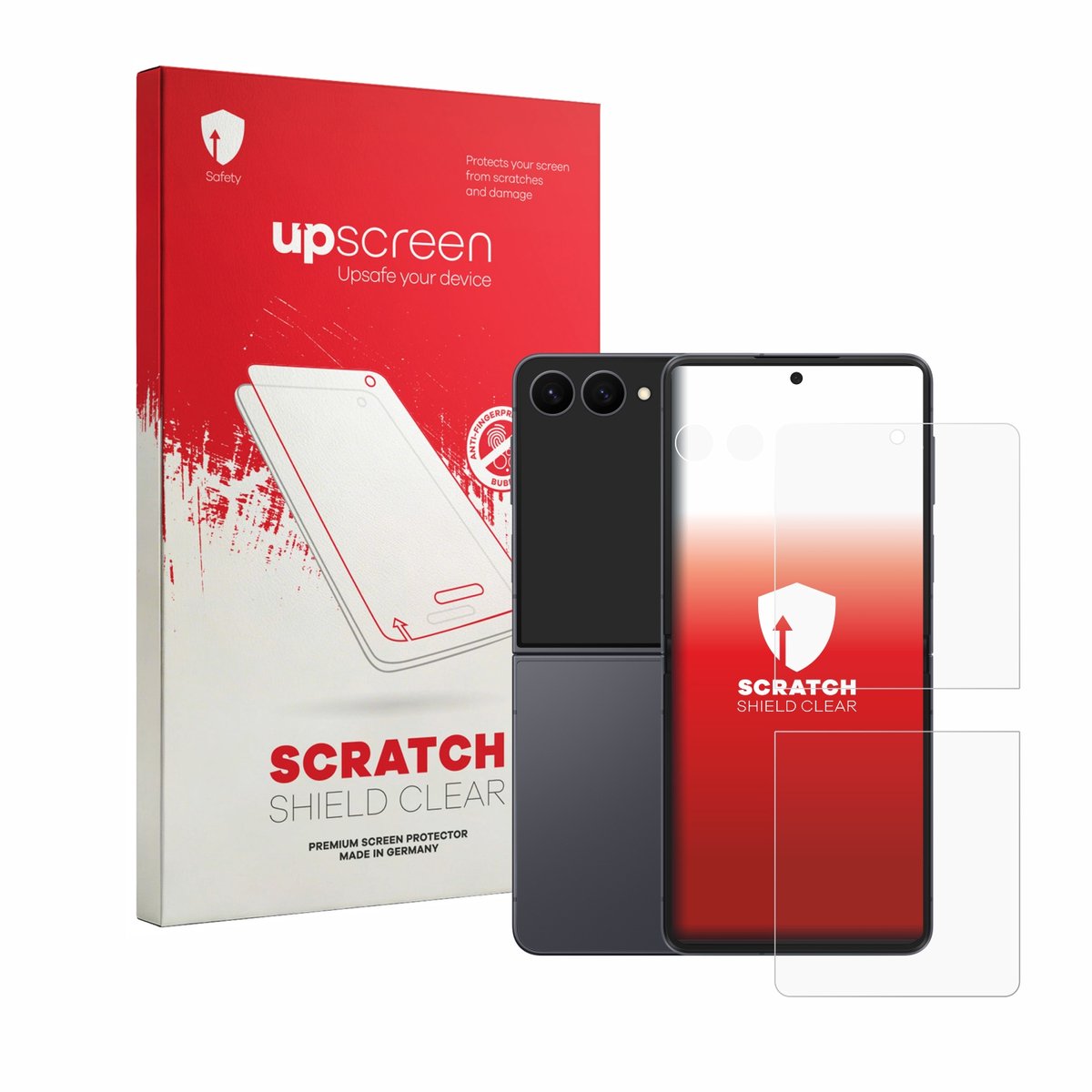 upscreen - Screenprotector voor Samsung Galaxy Z Flip 8 (Voor+Camera) - Folie Beschermfolie transparant