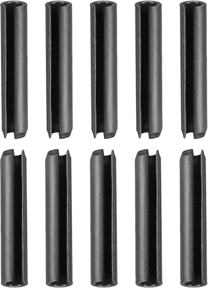 5 mm x 24 mm (d x L) inworpgleuf, veerpen, 30 stuks, goed voor bevestiging in huis, machinebevestiging, 65 Mn veer, pluggen, spanning roller-pen, zwart