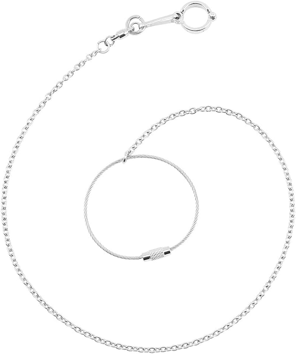 Pet Bird papegaai enkelketting, vogelvoet ketting van roestvrij staal met ring, papegaai enkel voetring accessoire (11,5 mm)