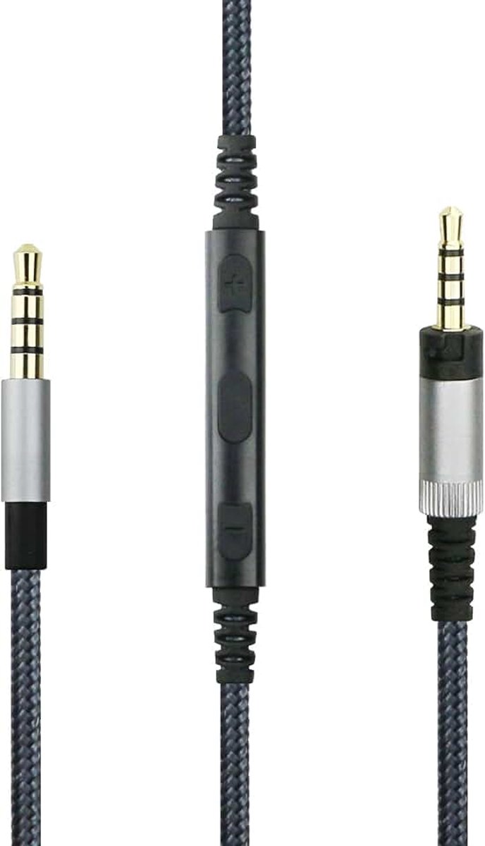 Vervangende Kabel met in-Line Mic Afstandsbediening Compatibel met Sennheiser HD4.40, HD 4.40 BT, HD4.50, HD 4.50 BTNC, HD4.30i, HD4.30G Hoofdtelefoon en Compatibel met iPhone iPod iPad Appl