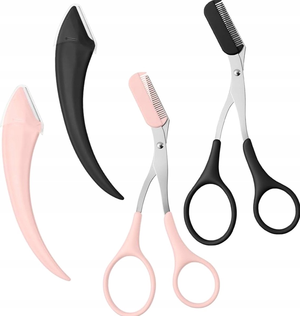 Precisie Wenkbrauwset: Trimmer, Schaar & Formpjes voor Perfecte Wenkbrauwen