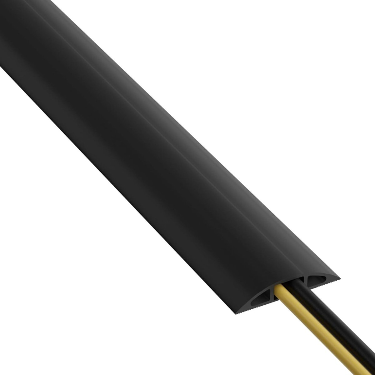 QORA® Kabelmat - Kabelgoot – 1,8 Meter Lang - Kabelbrug - Kabelbeschermer - Kabeldrempel – Kabelmanagement - Kabelmantel - Zwart - 180cm x 6cm x 1cm