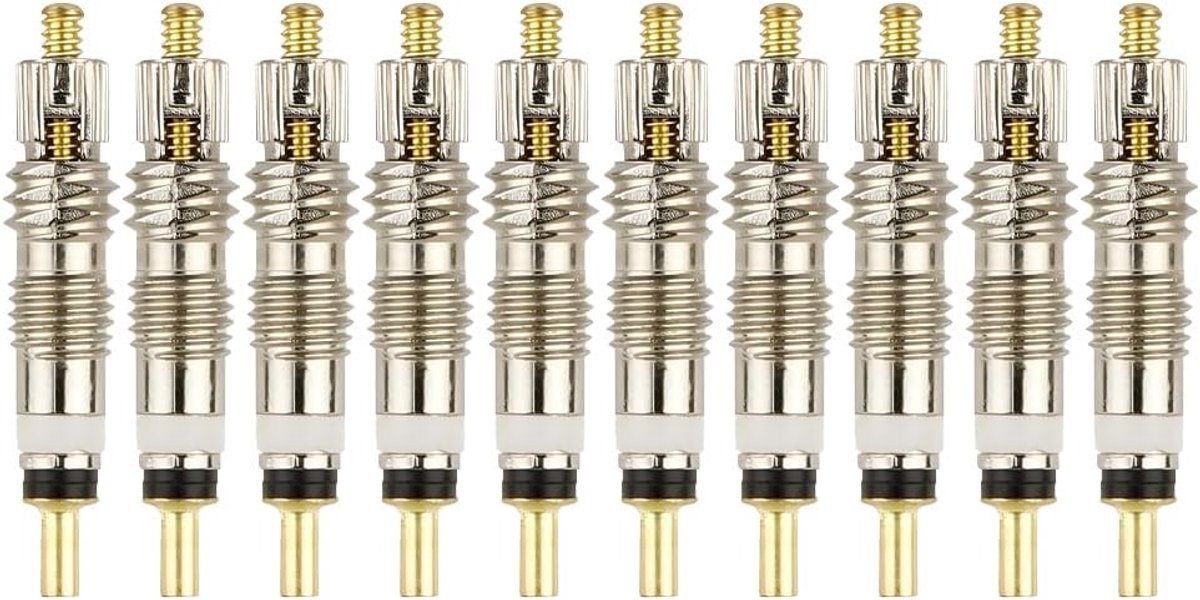 10 stuks messing ventielkern, presta ventielkernen, universele ventielkernen voor fiets, koperen Presta-ventielkernen, vervangende messing tubeless kern voor tubeless racefiets, universele