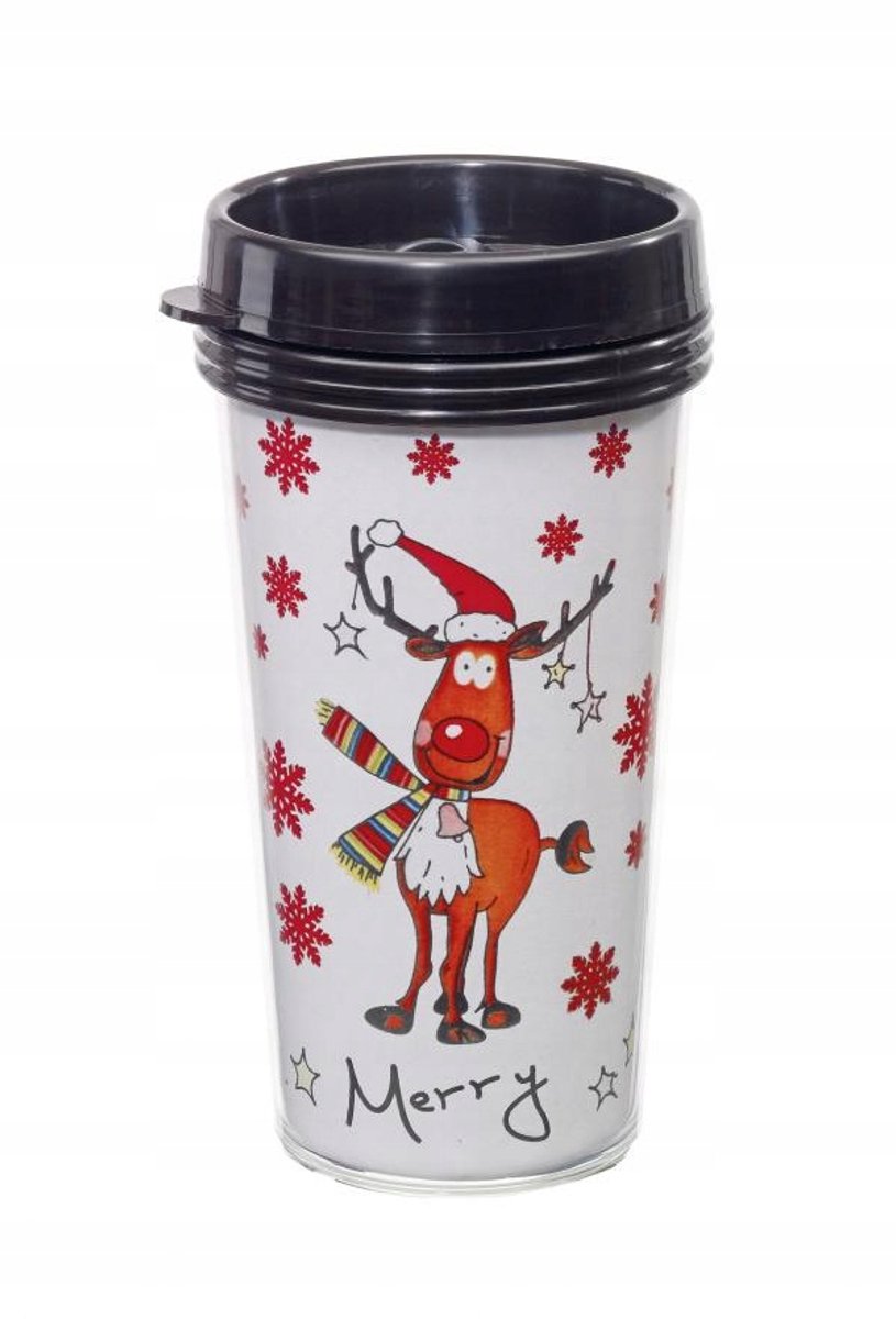 Rudolf Thermosbeker 450ml - Dubbelwandig met Drinkopening