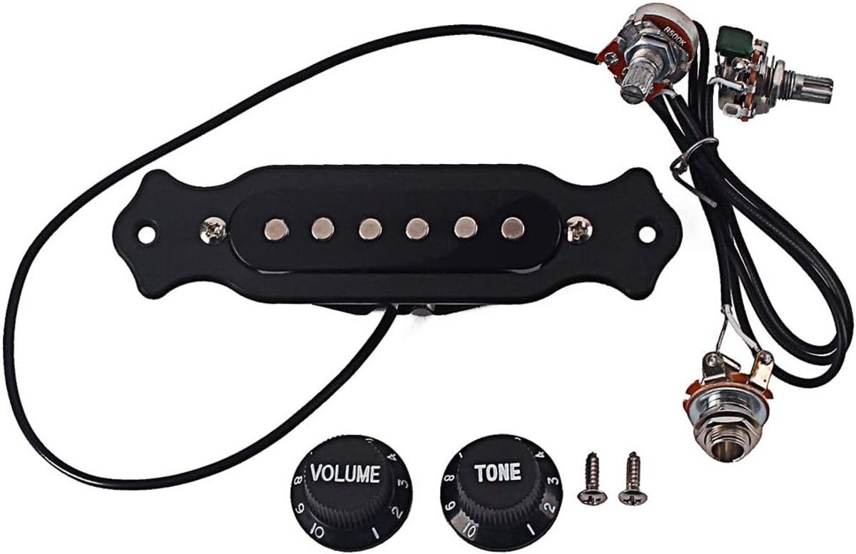 Gitaar Klankgat Magnetische Pickup met Bevestigingsschroeven, Knoppen voor Akoestische Elektrische Gitaar Onderdelen