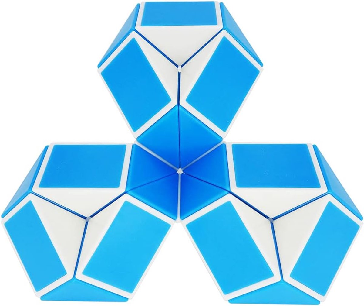 24 delen Magic Snake Cube-Magic slang Puzzels-Speed Cubes-Brain Teaser 3D puzzel Slangen twist speelgoed-Voor Kinderen en Volwassenen-Party Bag Fillers-Party Favours-Kerst kous vullers (blauw