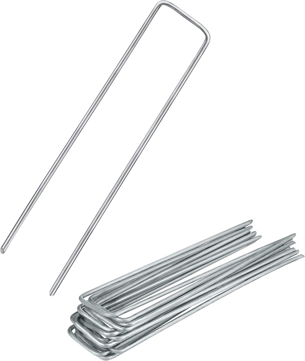 50x Anti-ROST grondanker | grondanker | grondnagels van gegalvaniseerd staal voor het bevestigen van onkruidvlies | onkruidfolie | tuinvlies | schutting & net of voor op de camping - (50, 150x25x2,7 mm)