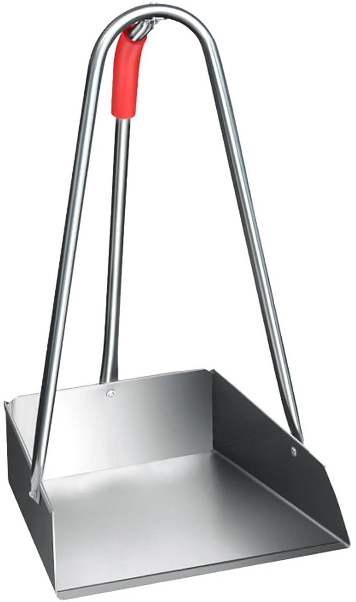 Metalen Stofblik - Staande Stoffer - Afval Verzamelen - Robuuste Constructie - 55 x 28 x 28 cm - Zilver