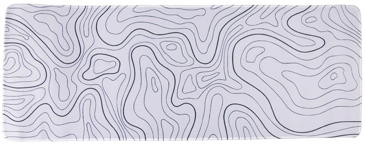 muismat XXL - topografische kaart - antislip en waterbestendig - originele decoratie - SnelShoppen