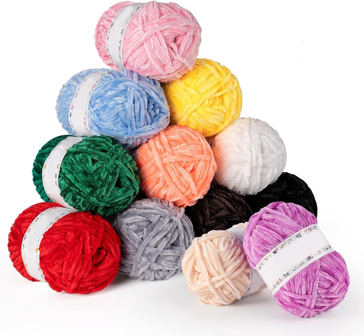 12 x 50 g, zacht fluwelen garen om te haken, garen om te breien met haakaccessoires, premium dikke wol voor kleding, dekens, tassen