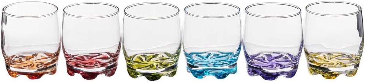 Glazen set van 6 - multikleur - 31 cl - praktisch en stijlvol - SnelShoppen