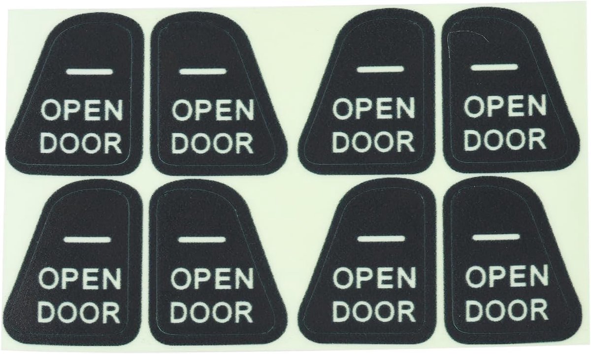 1 vel (8 stuks) auto interieur deur open woorden uitgang sticker sticker set lichtgevende compatibel met Tesla Model 3/Y