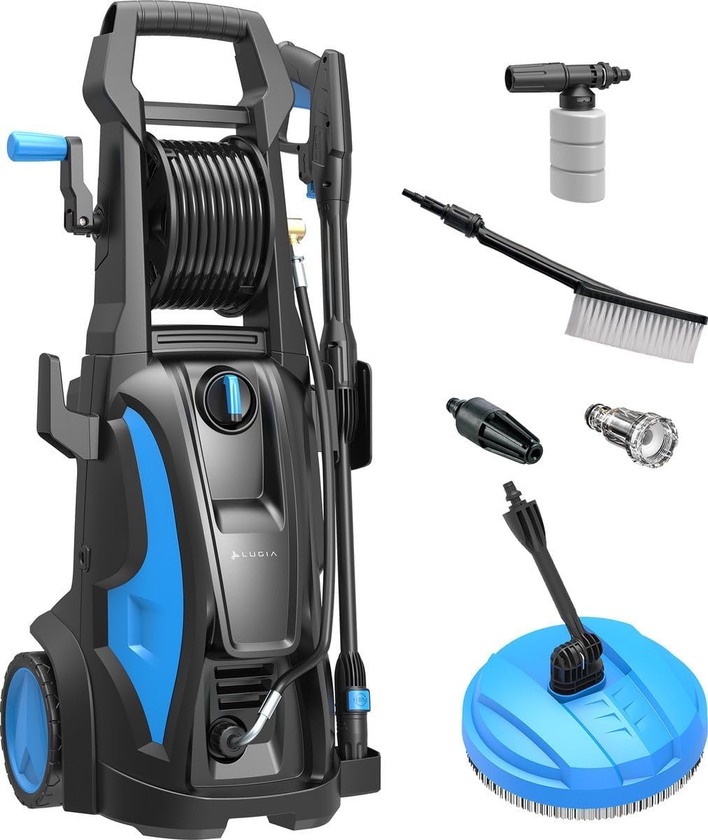 Hogedrukreiniger 185 Bar - 2200W - Inclusief Patio Cleaner, Borstel & Turbo Nozzle - Voor Auto en Terras - SnelShoppen