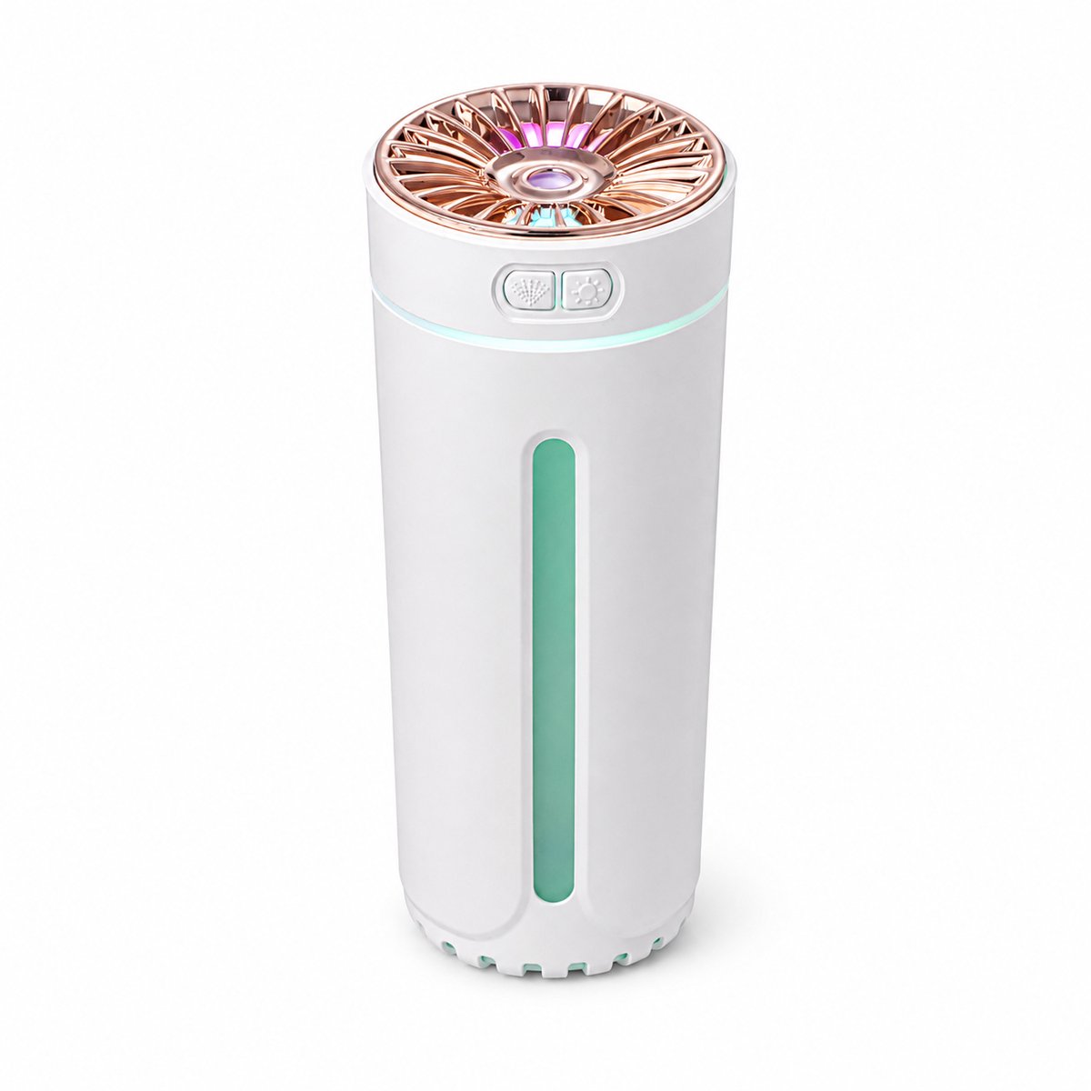 Bobypet - Auto Luchtbevochtiger met LED Verlichting - USB Mini Luchtbevochtiger 300ML - Stille Humidifier voor Auto en Kantoor - met Automatische Uitschakeling - Wit